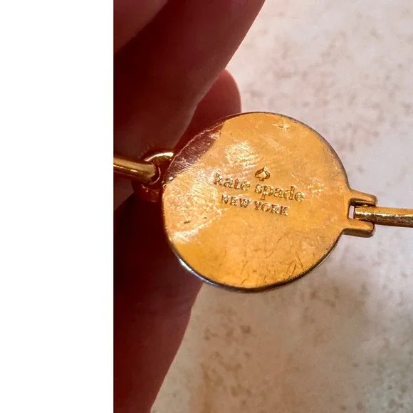 Kate Spade New York Black Pave Round Gold Tone Hinged Bangle Bracelet - Picture 3 of 4